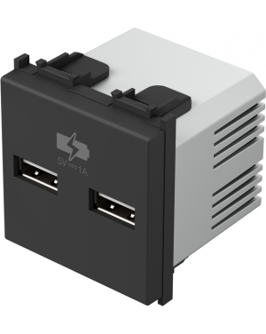 Зарядно USB 5V 1A 2M TEM MODUL Черен Мат TEM MODUL механизми