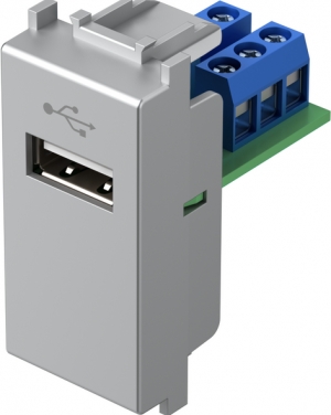 Розетка USB за пренос на данни 1M TEM MODUL Сребро TEM MODUL механизми