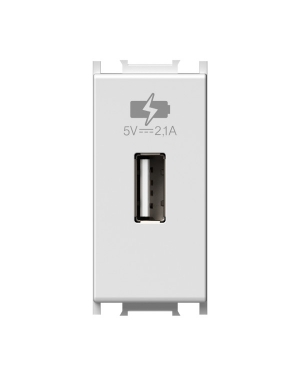 Зарядно USB 5V 1A 1M TEM MODUL Бял TEM MODUL механизми