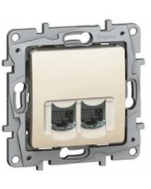Розетка RJ11+RJ45 UTP кат.5 Niloe Кремав Niloe Legrand контакти и ключове