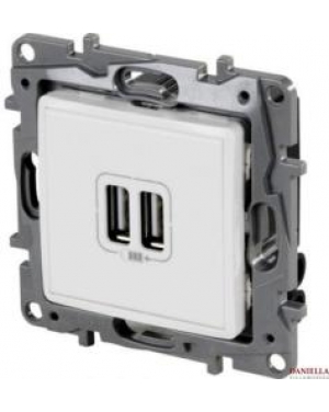 Двоен USB контакт 2400mA 5V за зареждане Niloe Бял Niloe Legrand контакти и ключове
