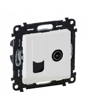 Розетка TV+RJ45 0-2400MHz/cat.6UTP Valena Life Бял Valena Life Legrand контакти и ключове