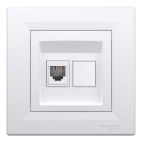 Телефонна розетка RJ11, бяла ASFORA контакти и ключове
