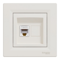 Компютърна розетка RJ45 сat5e UTP, крема ASFORA контакти и ключове