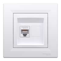 Компютърна розетка RJ45 сat6 UTP, бял ASFORA контакти и ключове