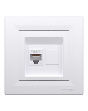 Компютърна розетка RJ45 сat6 UTP, бял ASFORA контакти и ключове