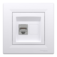 Единична информационна розетка RJ 45, кат.5e STP, Бял ASFORA контакти и ключове