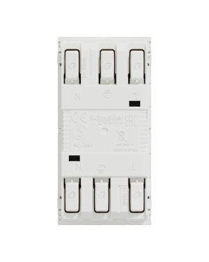 New Unica, Двоен контакт Шуко с Детска защита, 2P+E, 16A 250V,безвинтово свързване - IP21 D, бял NEW UNICA контакти и ключове