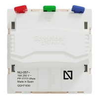 New Unica - Единичен контакт Шуко - 2P+E - 16A 250V, безвинтово свързване - IP21 D - слонова кост NEW UNICA контакти и ключове