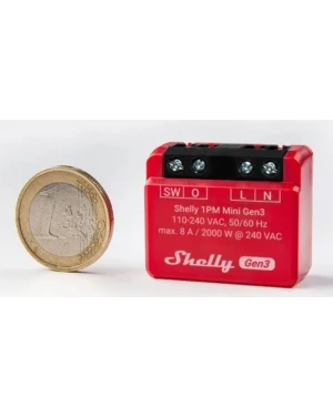 Микромодул Smart реле 1х On/Off 8A с мерител изисква неутрала Shelly 1PM Mini Gen3 - 261590S
