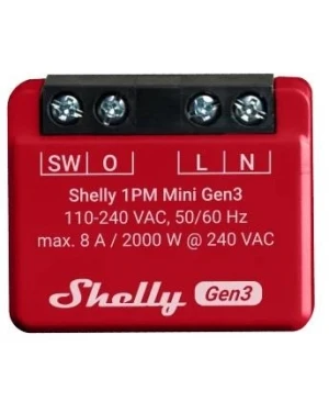Микромодул Smart реле 1х On/Off 8A с мерител изисква неутрала Shelly 1PM Mini Gen3 - 261590S