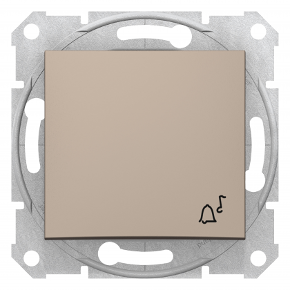 Бутон, със символ звънец 10 A – 250 V AC, Титан