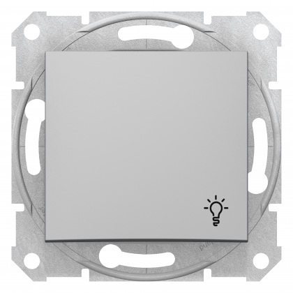Бутон, със символ осветление 10 A – 250 V AC, Алуминий