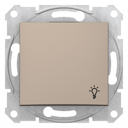 Бутон, със символ осветление 10 A – 250 V AC, Титан