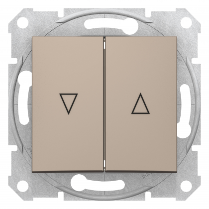Бутон за управление на щори 10 A – 250 V AC, с електрическа блокировка, Титан