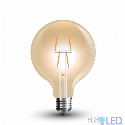 LED Крушка - 4W Filament E27 G80 Amber Топло Бяла Светлина