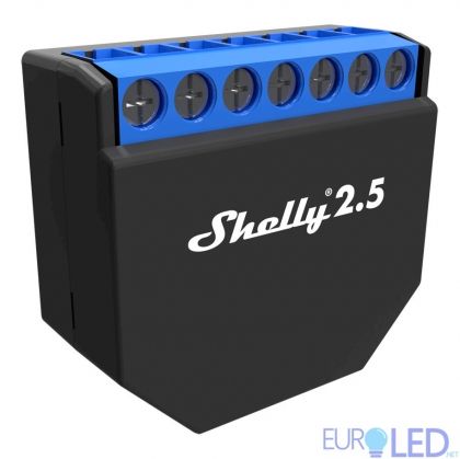 SMART Двуканално реле Shelly 2.5 с функция за ролетни врати или щори