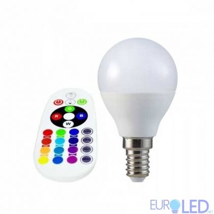 LED Крушка - 4.8W Е14 P45 А80 Кендъл Димираща С Дистанционно RGB 3000K