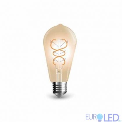 LED Крушка - 4.8W Filamet E27 ST64 Амбър 1800К