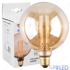 LED Крушка - 4W Filament  E27 G125 Амбър ART 1800К 