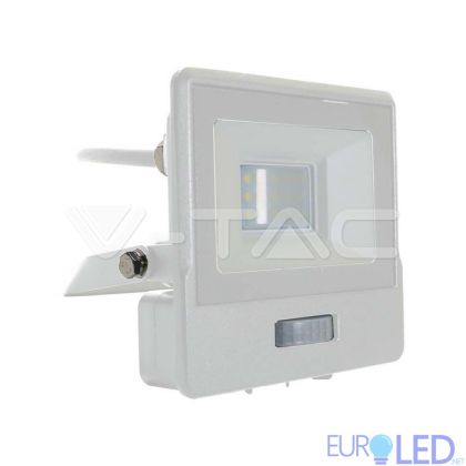 10W LED Прожектор PIR Сензор SAMSUNG ЧИП Бяло Тяло 4000К 