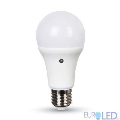 LED Крушка - 9W E27 A60 Термо Пластик Сензор 200D 2700K