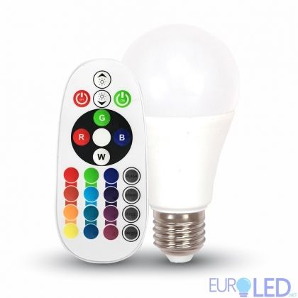 LED Крушка - 6W E27 A60 RGB С Дистанционно 4000K