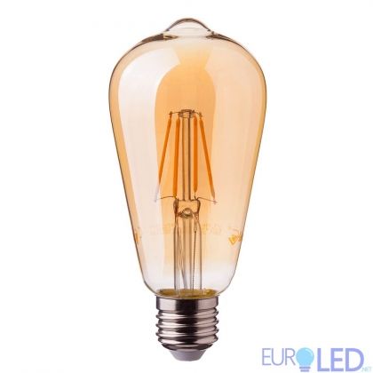 LED Крушка - 6W E27 Filament  Amber ST64 2200K