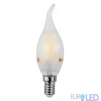 LED Крушка - 4W Filament  E14 Матирано Покритие Кендъл Пламък 2700K