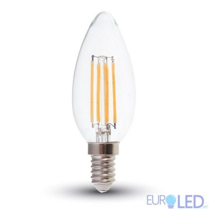 LED Крушка - 6W Filament E14 Кендъл 6400К