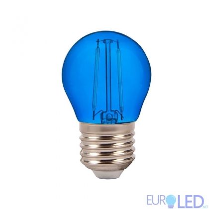 LED Крушка - 2W Filament E27 G45 СинЦвят