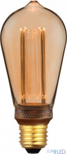 LED Крушка - 4W Арт Filament Кендъл E27 ST64 Amber Glass 1800K±200K