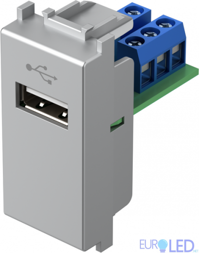 Розетка USB за пренос на данни 1M TEM MODUL Сребро