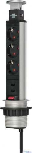 Разклонител Tower-Power 3x 2m USB 2100mA