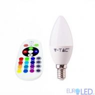 LED Крушка - 3.5W Е14 А80 Кендъл Димираща С Дистанционно RGB 6400K