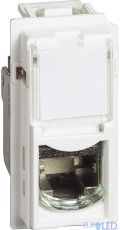 Розетка телефонна RJ11 1 модул цвят Бял
