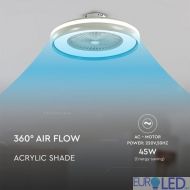 50W LED Вентилатор Дистанционно 3 в 1 AC Мотор Син Ринг