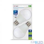 LED Крушка 15W E27 A60 Термо Пластик Бяла Светлина 2бр.