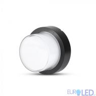 12W LED Стенна Лампа 3000К Черна Кръг 