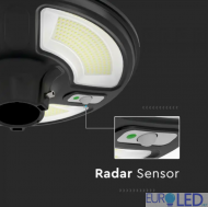 LED Соларно Градинско Тяло 10W Сензор Дистанционно IP65 4000K