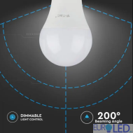 LED Крушка - SAMSUNG ЧИП 12W E27 A60 Димираща 4000K 