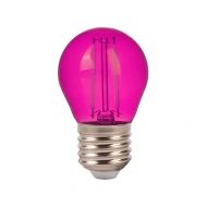 LED Крушка - 2W Filament E27 G45 Розова