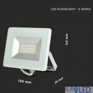 20W LED Прожектор Е-Series G2 Бяло Тяло 3000K 