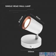 6W LED Единична Спот Лампа Топло Бяла Светлина Бяла