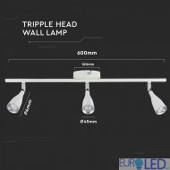 13.5 LED Тройна Спот Лампа Неутрална Светлина Бяла