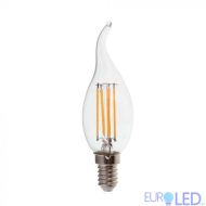 LED Крушка - 4W Filament  E14 Кендъл  Пламък 6000K 