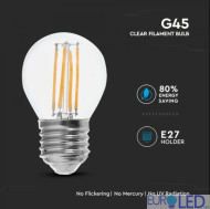LED Крушка - 6W Filament E27 G45 6400К 130LM/W