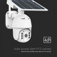 HD Smart Соларна 4G-SIM card Камера Бяла Купулна Въртяща