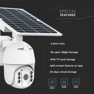 HD Smart Соларна 4G-SIM card Камера Бяла Купулна Въртяща