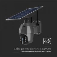 HD Smart Соларна 4-SIM card Камера Черна Купулна Въртяща